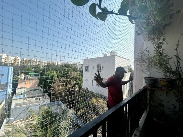 Children balcony safety net installation for homes and apartments by Gaara Safety Nets in Bengaluru