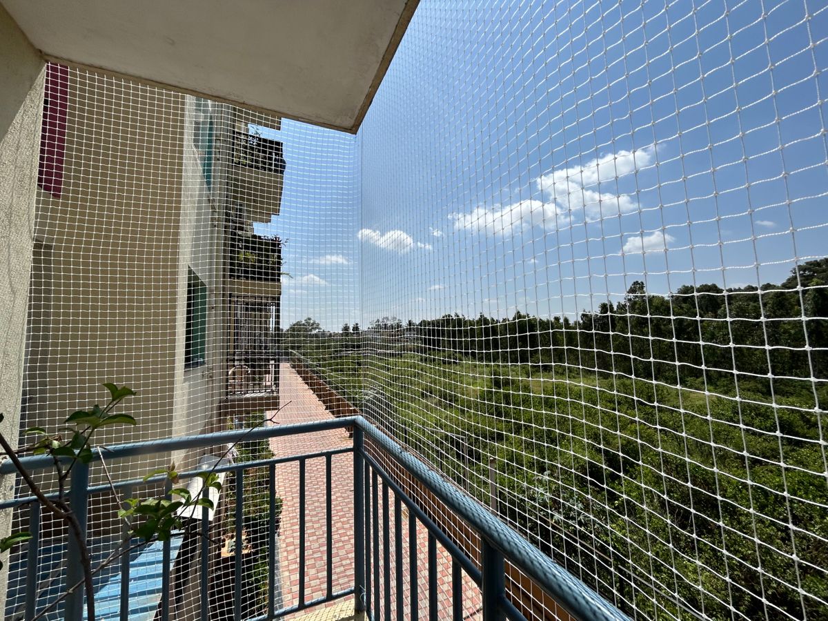 Gaara Pigeon Nets pigeon safety net installation for balconies in Whitefield, Bengaluru